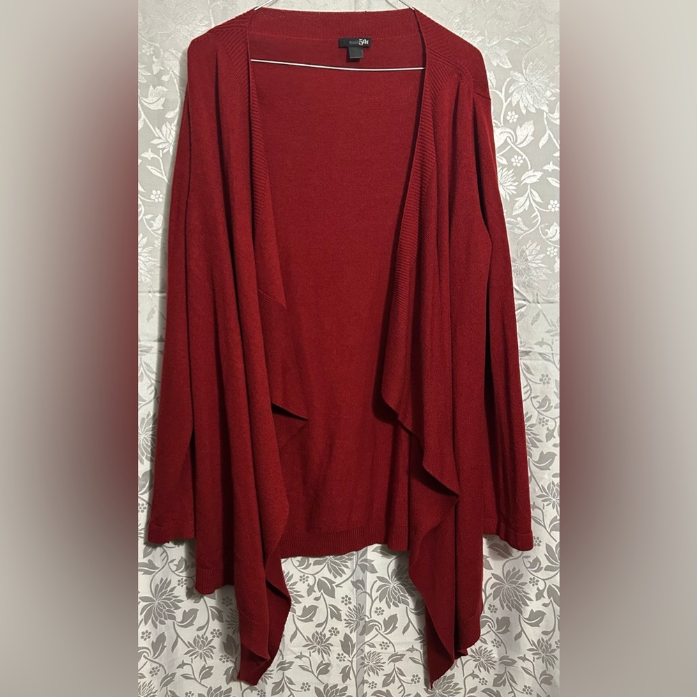 East 5th Open Front Cardigan Red Draped Sweater Women’s.